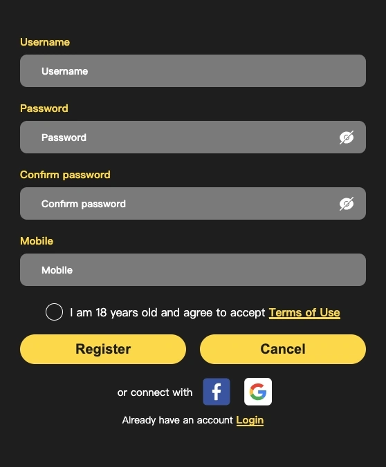 JL678 registration page showing easy sign-up for online casino